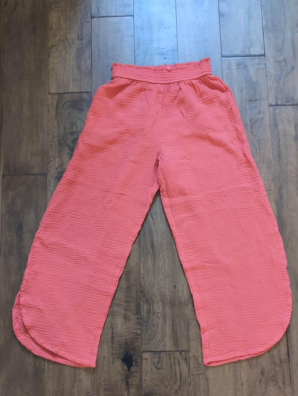 Marine Layer Corinne Cotton Gauze Wide Leg Cropped Pants - Medium